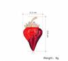 Exquisite Strawberry Brooch: Enamel and Rhinestone Fruit Pin Accessory