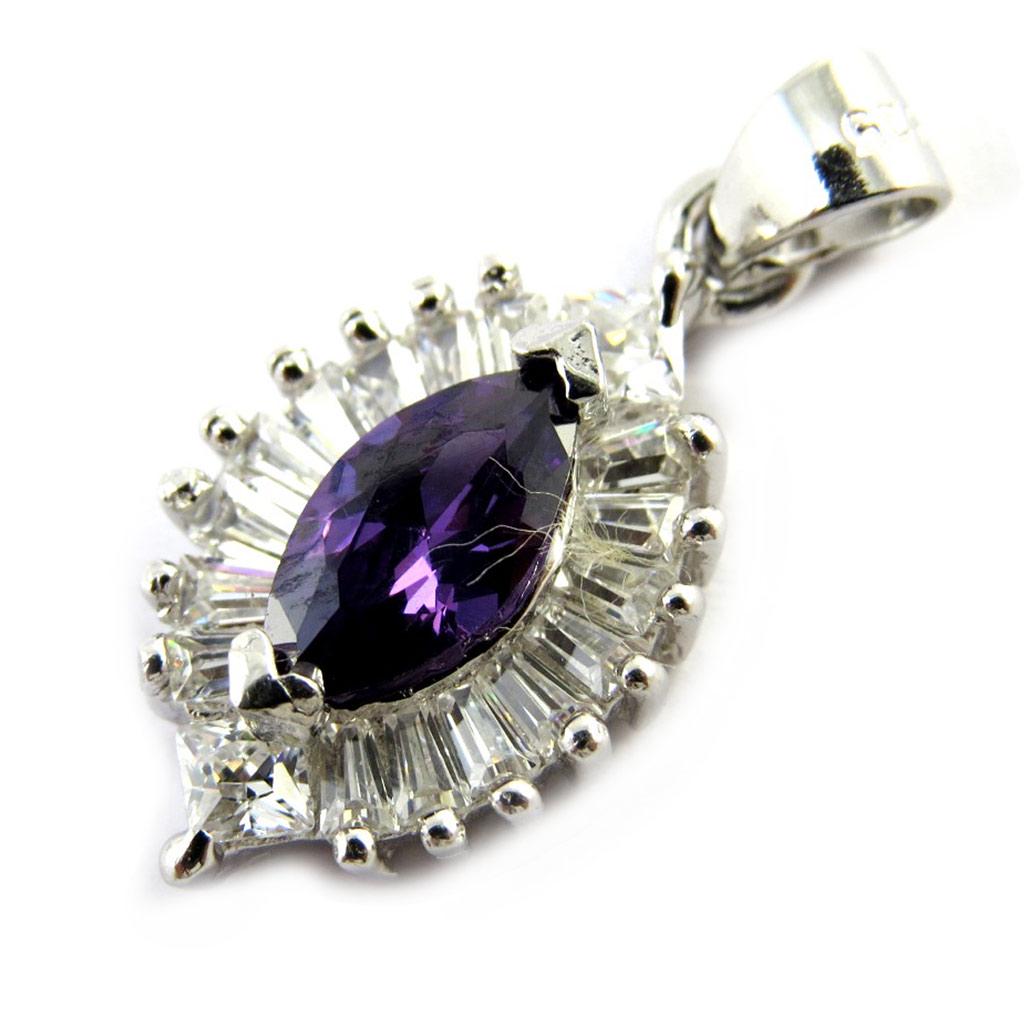 Les Trésors De Lily [M7131] - Srebrny wisiorek 'Sissi' ametystowy