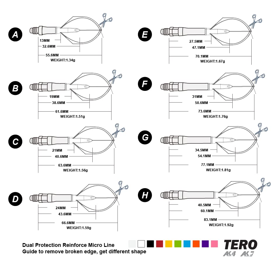 CUESOUL TERO System AK4 Shield with Gradient Dart Flights, Big Wing Shape, Light Purple (CS-AK4+4DPJB)
