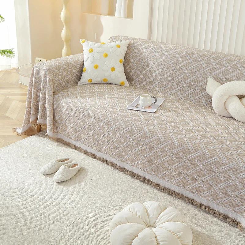 Simple Solid Color Ins Wind Sofa Cover Cloth Four Seasons Universal Sofa Towel Full Cover Universal All-inclusive Sofa Cover
