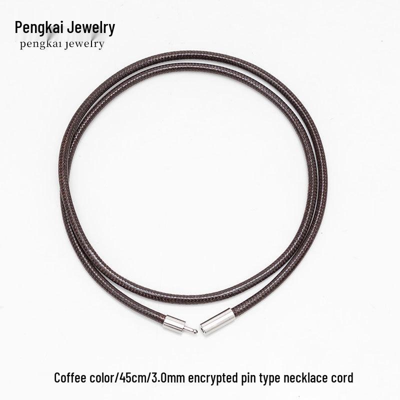 3.0 Encrypted Handmade Waxed Leather Necklace Cord - Pendant and Jewelry Accessory for Men and Women