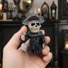 Wizard Skeleton Statue Gothic Figurine Small Resin Skull Statue Day of The Home Decor Dead Halloween Decoration for Shelf Desktop Office