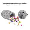 Medicine Organizer Bottle Pill Box Tablet Holder Sparkling Fine Workmanship Full Rhinestone Aluminum Alloy Vial for Hiking