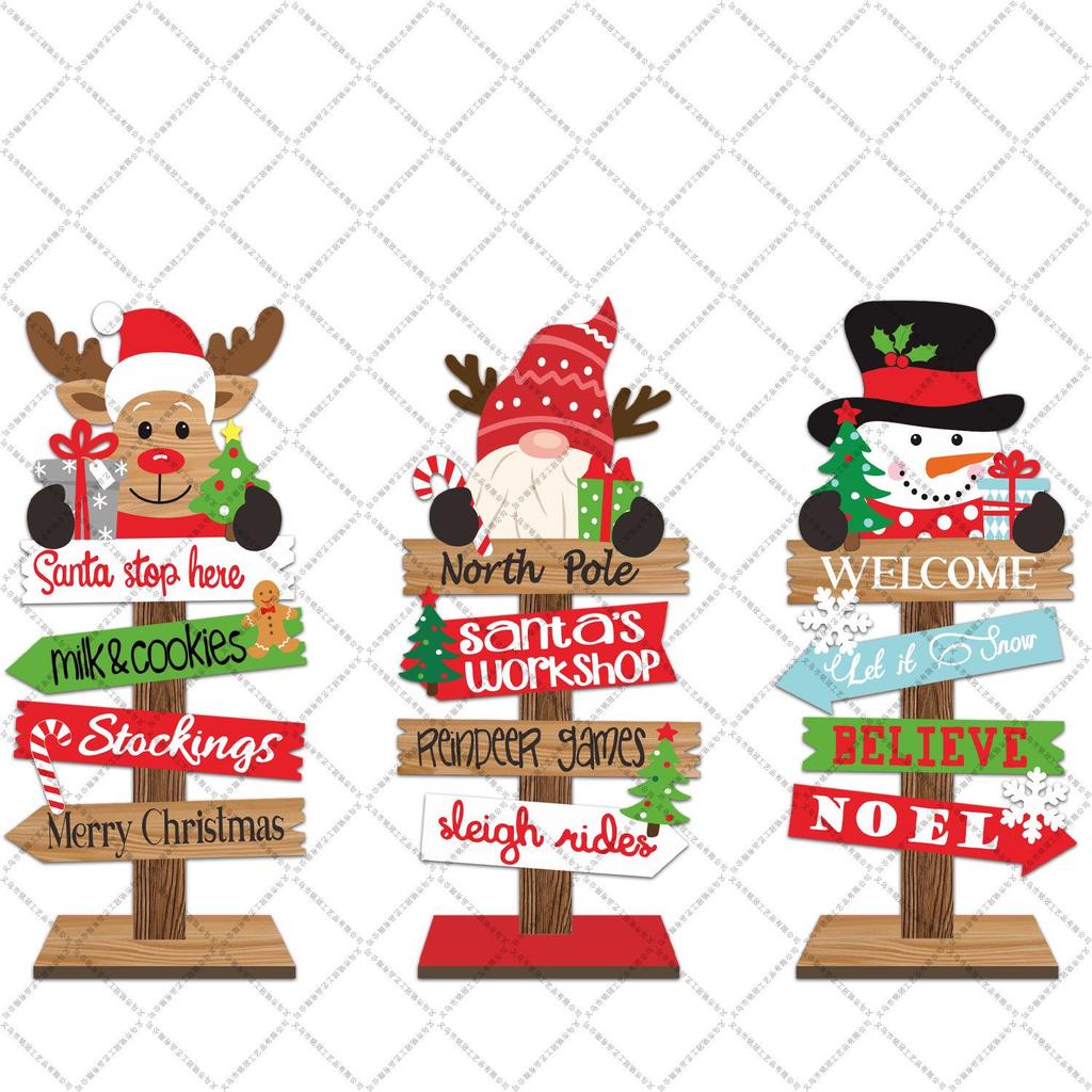 Youqi Christmas Wooden Ornaments: Faceless Old Man, Snowman, and Reindeer Festival Decorations for Desktop