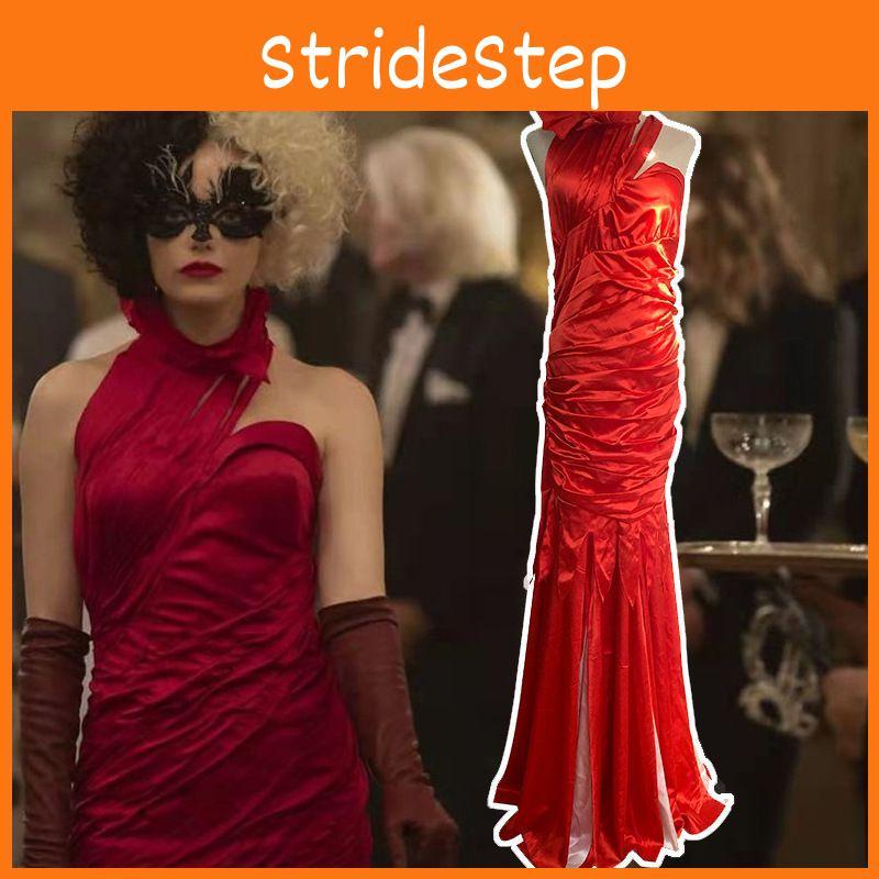 Exquisite Cruella De Vil Kuyla Cosplay Costume Set With Elegant Gown And Accessories