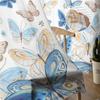 Pastoral Butterfly Flower Gradient Sheer Curtains For Living Room Bedroom Tulle Curtain For Kitchen Voile Curtain Blind Panels