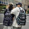 Large Capacity Student Backpack Graffiti Print Campus Backpack Men Lightweight Couple Backpack