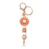 Versatile Floral Design Key Ring Soft Comfortable Touch Beaded Key Chain Silicone Construction Long Use