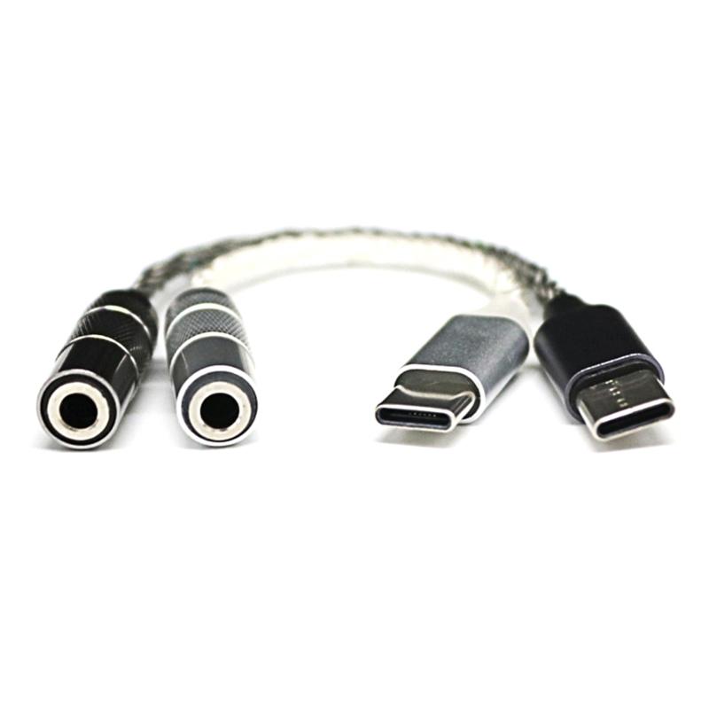 Type C to 3.5mm Extension Cable Female to Female Portable for Headphone Mobile Phone Enhances Sound Output Quality