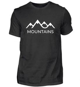 Hiking Heartbeat Mountains Mountaineering Climbing Outdoor Black T Shirt M