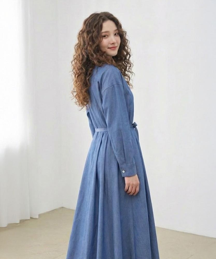 L By L Blue Tencel Denim Dress