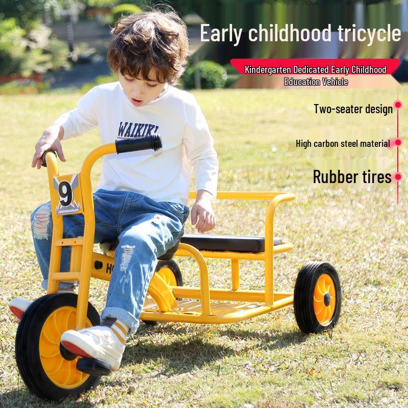 Kindergarten-Dreirad für Kinder 2-8 Jahre - Outdoor-Pedal-Fahrrad für Kleinkinder mit Eltern-Kind-Funktion