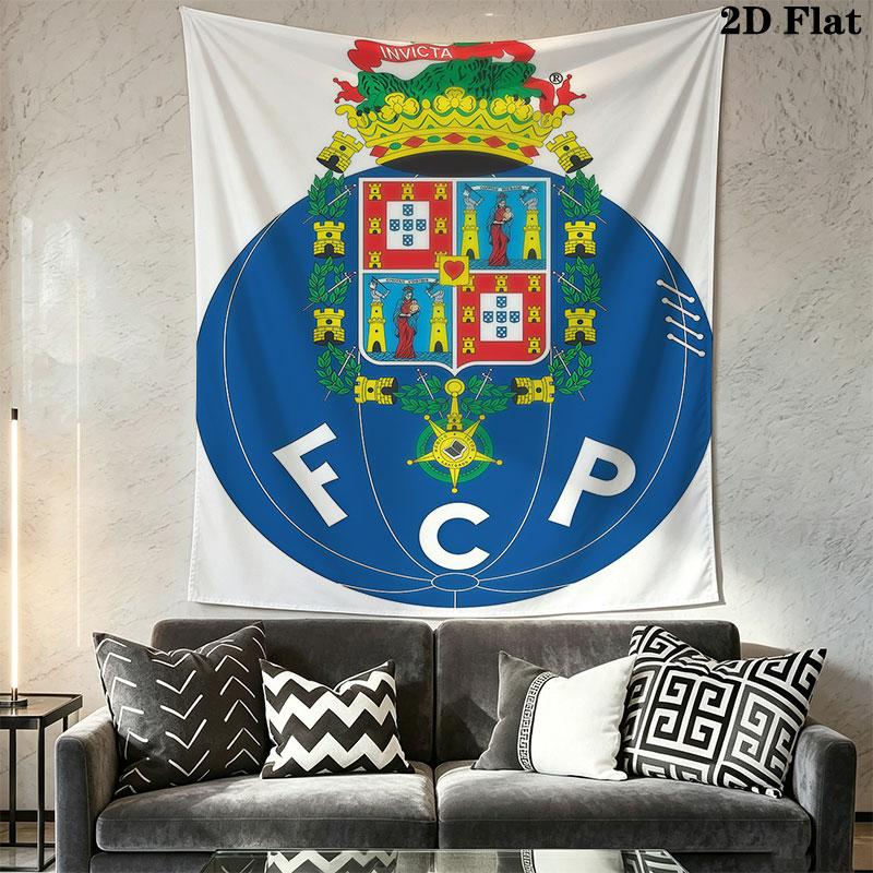 FC Porto Poster Wandbehang Gedruckte Stoffdecke Dekorative Wandteppiche für Schlafzimmer Wohnzimmer Heimdekoration