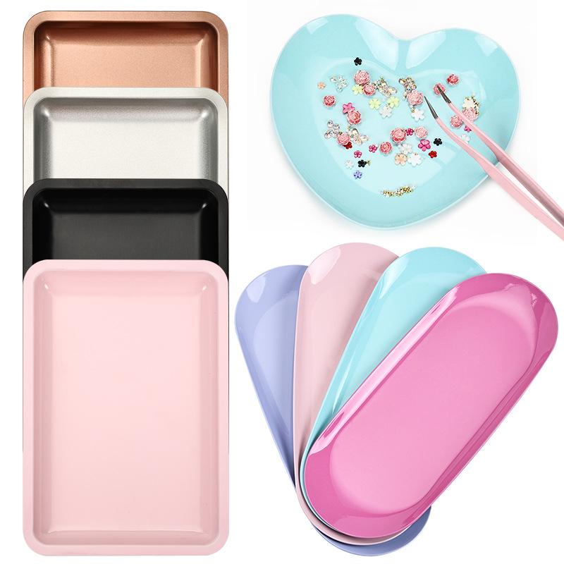 Stainless Steel Manicure Sanitization Tray Tattoo Pen Tray Multi-Use Storage Jewelry Cosmetic Organizer Nail Disinfection Tray