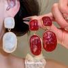 Silver Needle Retro Resin Marbled Oval Geometric Stud Earrings - Elegant, Simple Fashion Accessories for Women