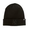47 Knit Cap Beanie Major League Logo Hat Brand Knit Watch Raised New York Yankees NY Black Black Logo Men's Women's