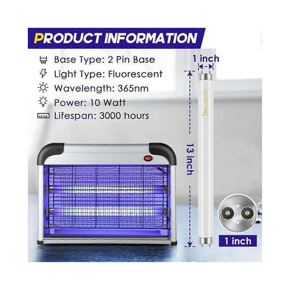 12 Stück Insektenvernichter Ersatzlampen 10W für 20W Indoor Insektenvernichter BL T8 F10W 13 Zoll Leuchtstoffröhre