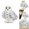 Enchanting Wizard Snowy Owl Plush Toy Fluffy Stuffed Animal Gift For Young Children