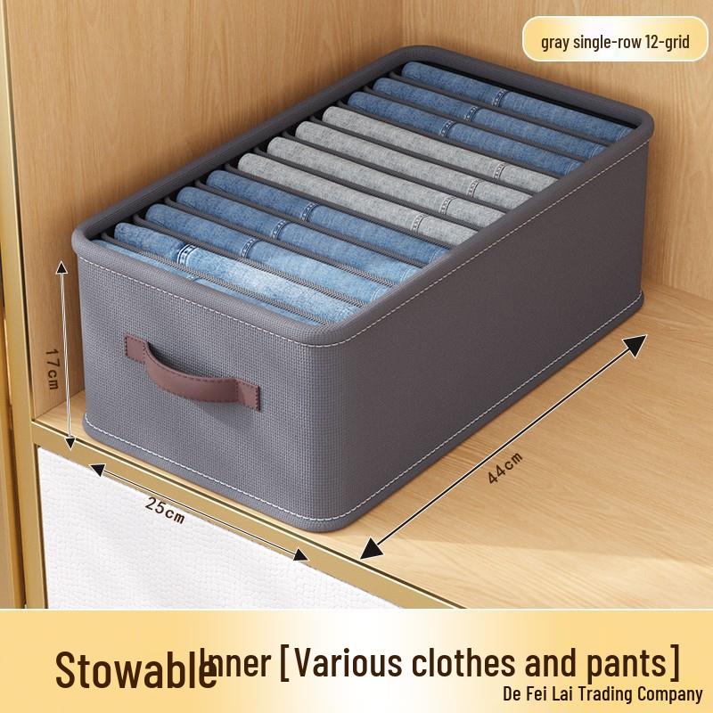 Doppelreihen-Stoff-Kleiderschrank-Organizer: Kleideraufbewahrungsbox mit mehreren Fächern