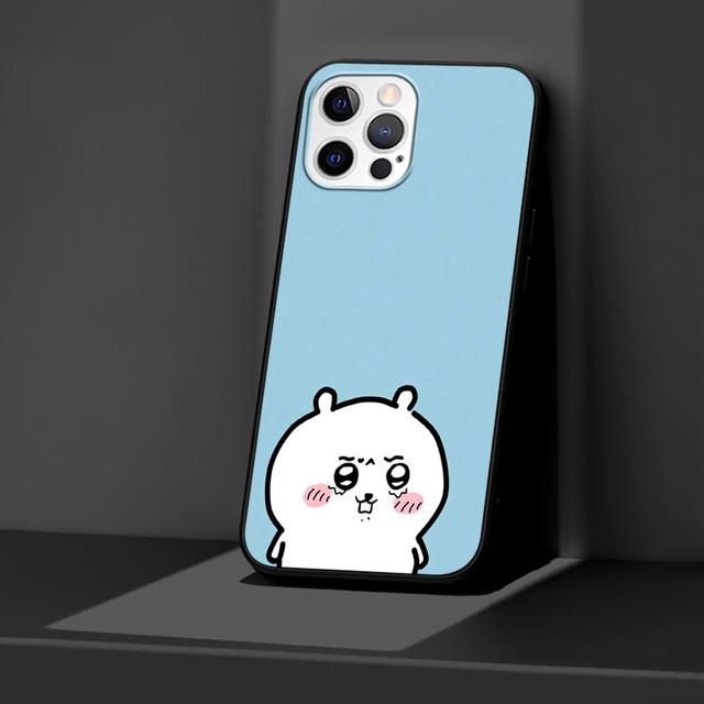 Case For Apple Iphone 11 13 12 Mini 14 Pro Max Xr 7 8 +Se 2020 Xs 6 6s Plus 5 5s Black Silicone Phone Cover Chiikawa Cartoon