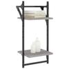 VidaXL Wall Shelves 2-Tier with Bars 2 Pcs Sonoma Grey 836256