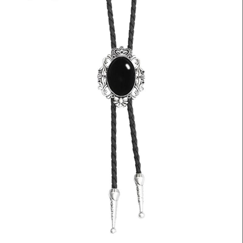 1pc/3PCS Bolo Tie for Male Western Cowboy Style Necktie with Gemstones Buckle Ornaments Masquerades Costume Supply