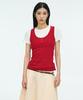 Anggae Henry Neck Tank Top Red