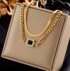 SHC43A-SHC68A Custom Fashion Pendant Necklaces Women's Jewelry Stainless Steel Chokers Pearl Chains Necklace Set for Women Girls