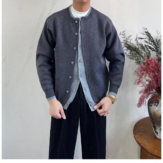 

Мужское пальто весна-осень модный брендовый свитер Ruoshuai новый модный высококачественный повседневный свитер с круглым вырезом 3XL темно-серого