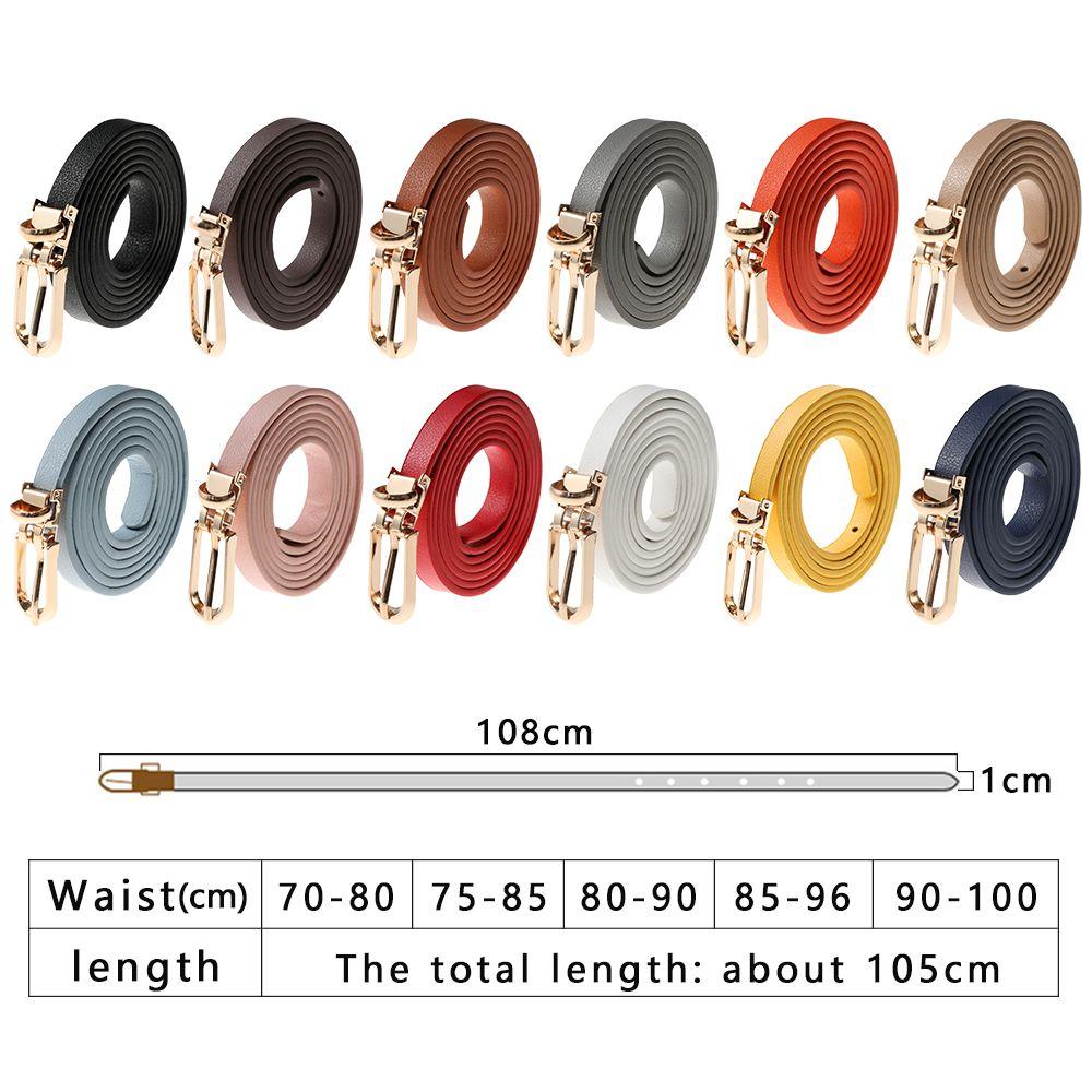 Girls Sweater Candy Color Dress Strap Thin Skinny Waistband Faux Leather Belts Adjustable Belt