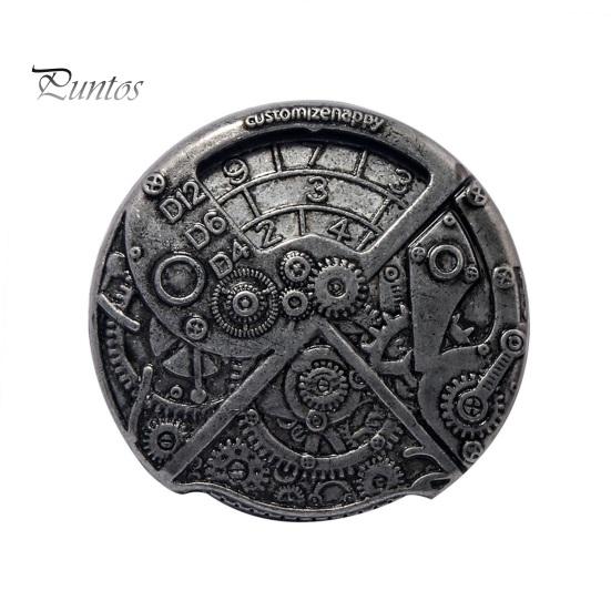 Rotary Number Gear Coin Dice Educational Dice Fidget Toy Portable Vintage Punk Alloy Dice Prop Adults Teens Kids Birthday Gift