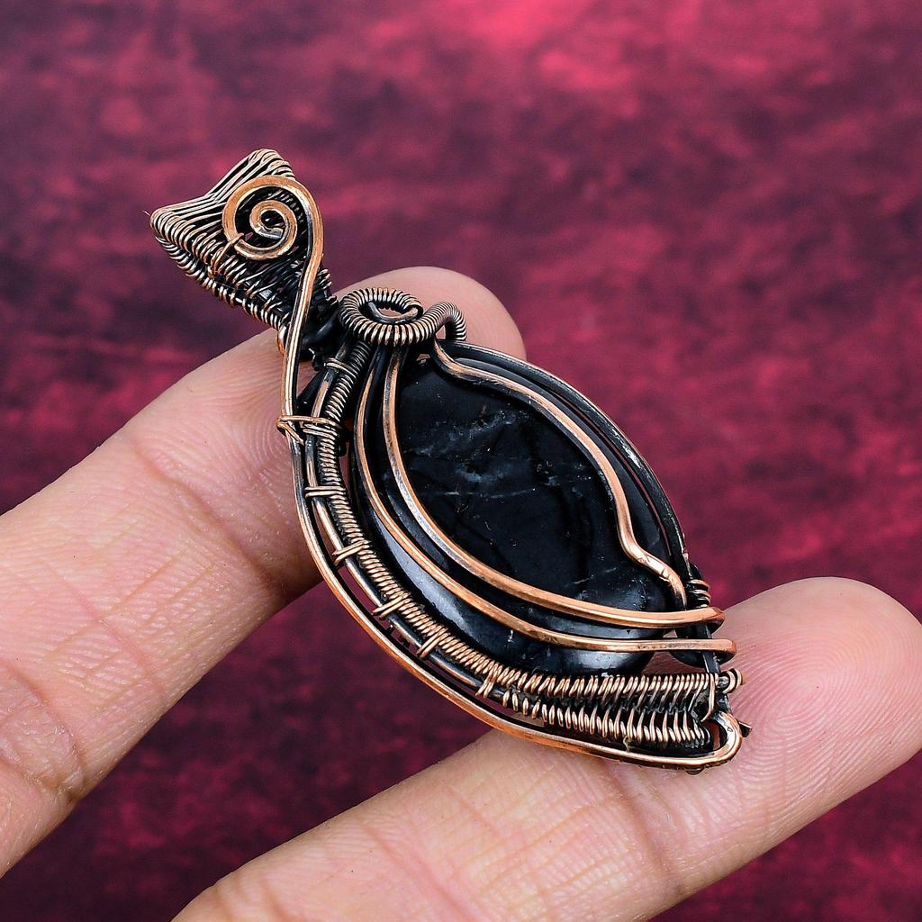 Picasso Jasper Pendant Copper Wire Wrapped Pendant Gemstone Jewelry Gifts For Her