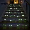 Glow In The Dark Stickers Halloween Demon Eye Wall Stickers, Scary Luminous Ghost PVC Eyeball Decals, Waterproof Self-Adhesive Horror Deco for