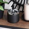 Steel Ashtray Closed Odorless Ashtray Rotary Button