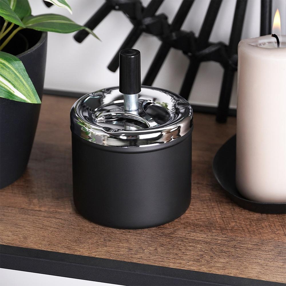 Steel Ashtray Closed Odorless Ashtray Rotary Button