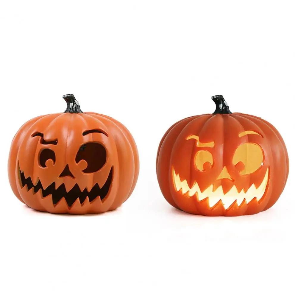 Pumpkin Lantern Plastic Halloween LED Pumpkin Lamp Flashing Ghost Festival Park Indoor Garden Decorat