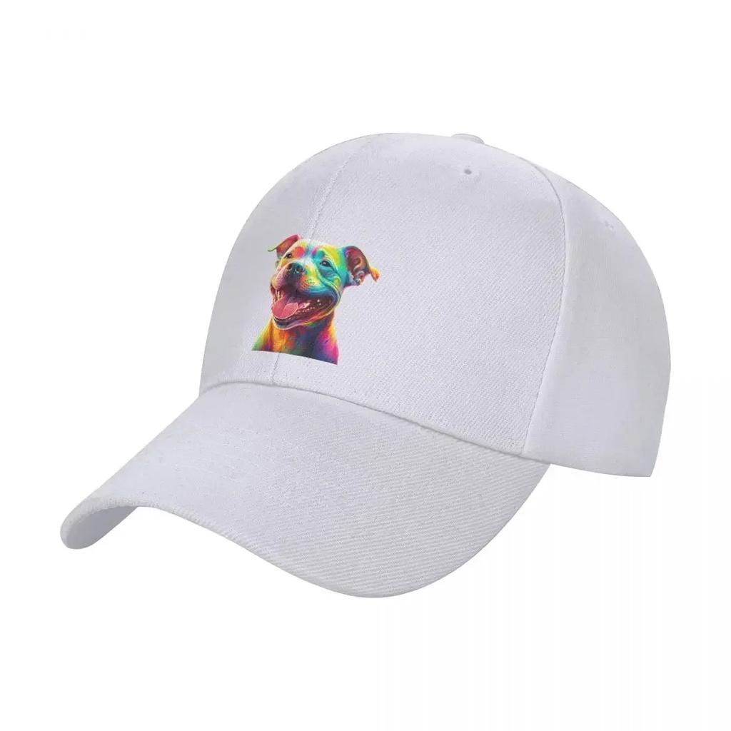 Border Collie Bull Staffy Dog Happy Smiling Baseball Cap Hats for Men Big Size Hat Fishing Cap Golf Women Men's