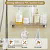 Shower Caddy Bathroom Shelves Corner 2 Pack Bathroom Organizers and Storage with 4 Hooks Bathroom shelves Suction Cup Shower Caddy for Bathroom, Dorm