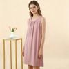 Summer Women's Modal Ruched Round Neck Sleeveless Sleep Dress Loose Casual Plus Size Simple Tank Dress Nightgown Loungewear