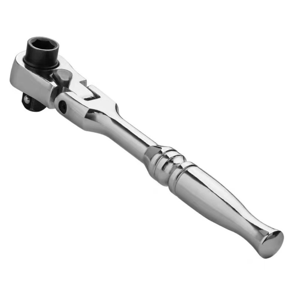 Round Handle 2 In 1 Ratchet Wrench 1/4 Inch Quick Spanner Tool Lightweight Mini Wrench  DIY