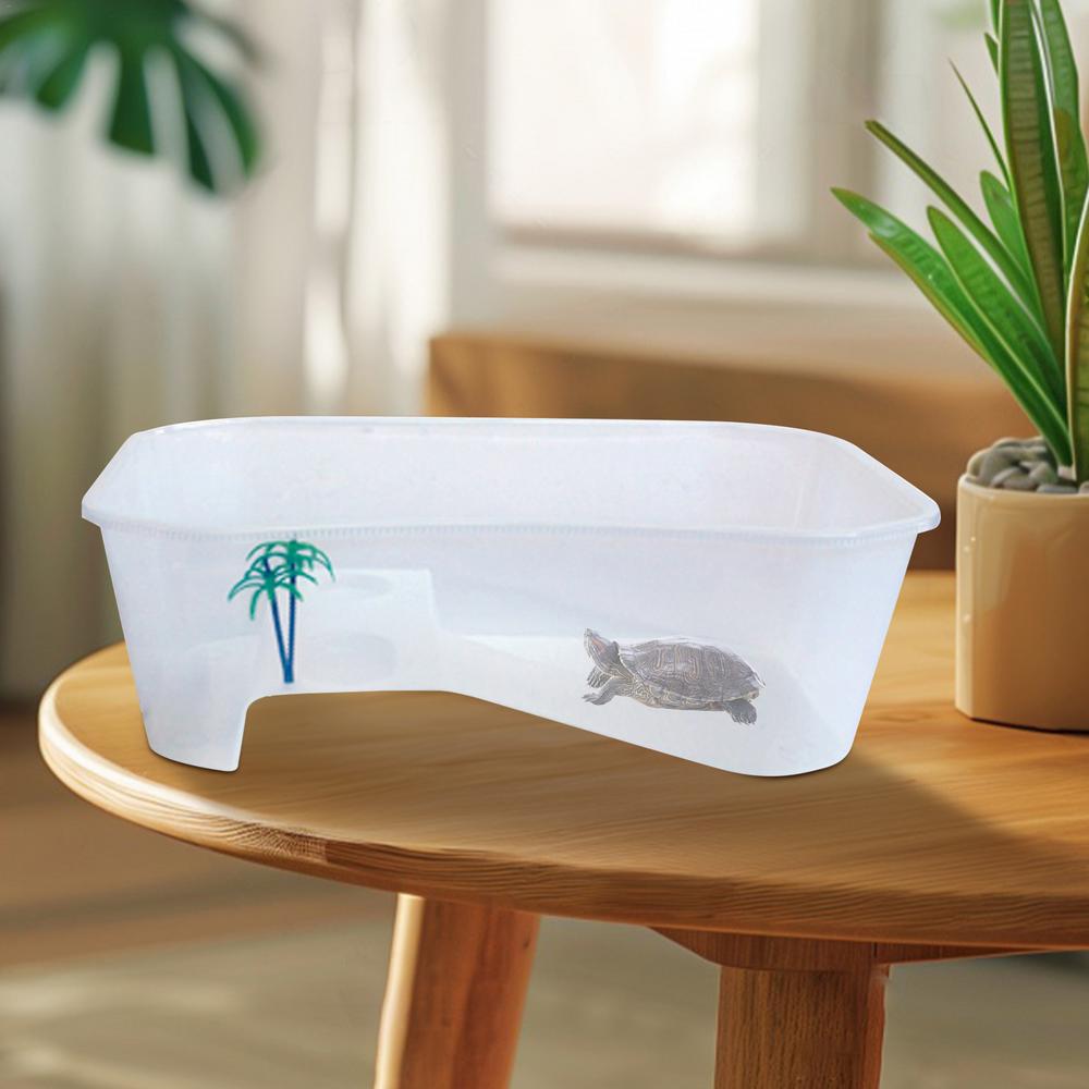 Reptile Vivarium Box Turtle Tortoise With Basking Area And Lid Water Turtle Tank Turtle Habitat Baby Turtle Tank For Reptiles