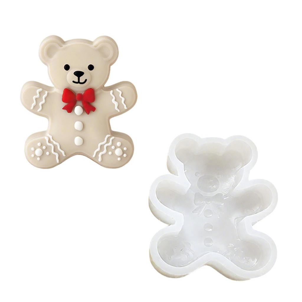 Christmas Bear Silicone Molds Animal Cake Silicone Mould Fondant Molds for Crafting Candle Soap Chocolate Baking Tool