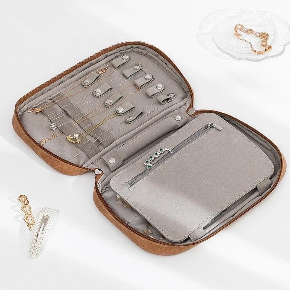 PU Leather Jewelry Storage Bag with Handle Jewelry Carrying Case Jewelry Storage