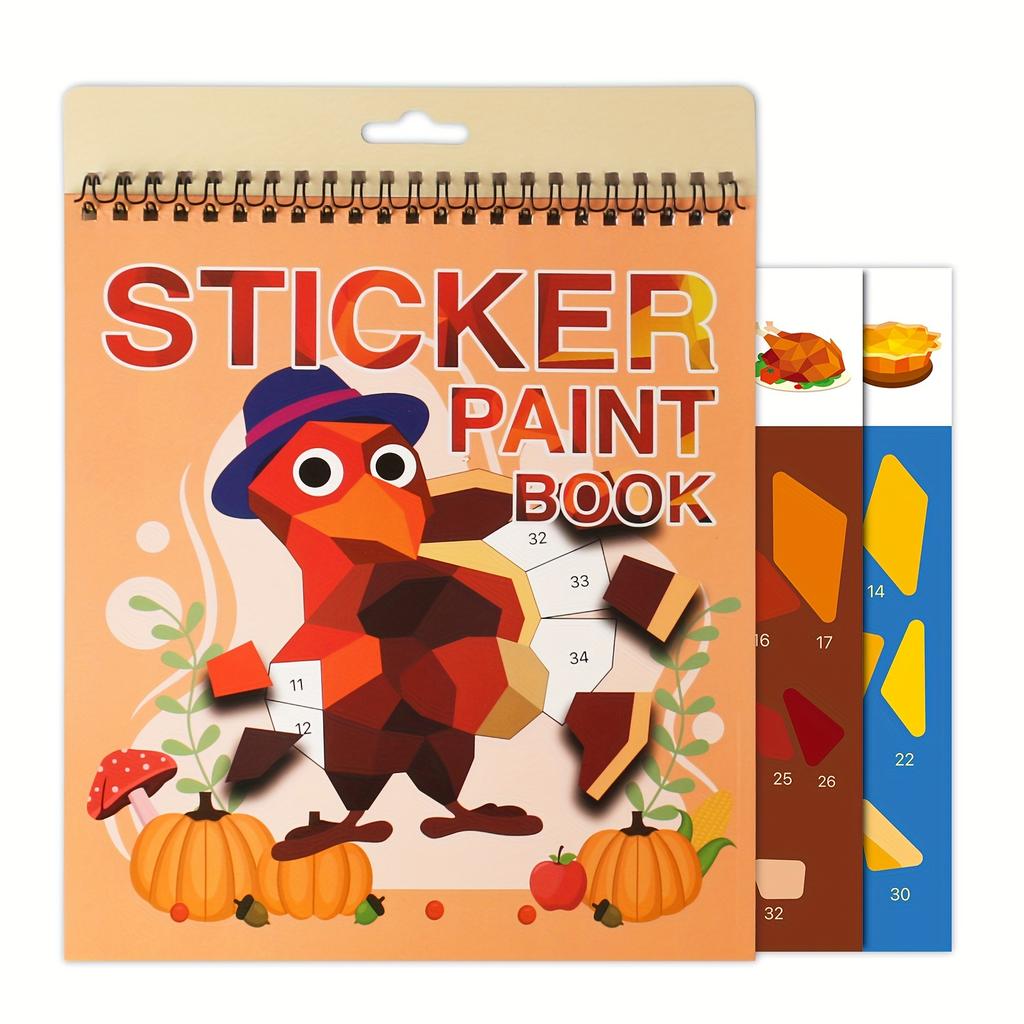 1PCS Sticker Book Crafts for Kids Ages 4-8, Sticker by Number for Brain games,Gifts,Travel Toy