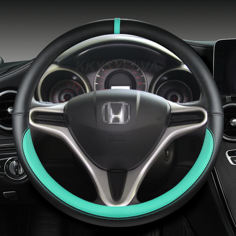 PU Leather Car Steering Wheel Cover For Honda Fit Jazz City 2009-2013 Insight 2010 -2014 Civic 2004-2014 Auto Accessories FVR0