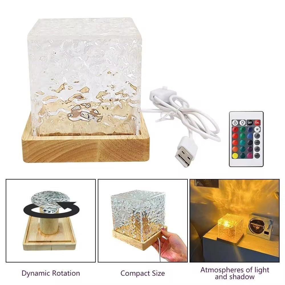 Ocean Wave Lamp Projector with Remote, 3D Water Ripple LED Night Light for Bedroom, Romantic Decor, Gift for Couples