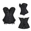 Korsett mit entbeinter Taille, sexy Korsett für Damen mit Schnürung, Taillenkorsett mit entbeinter Taille, Blumenmuster, Brokat-Überbrustkorsett für Damen, Abnehmen