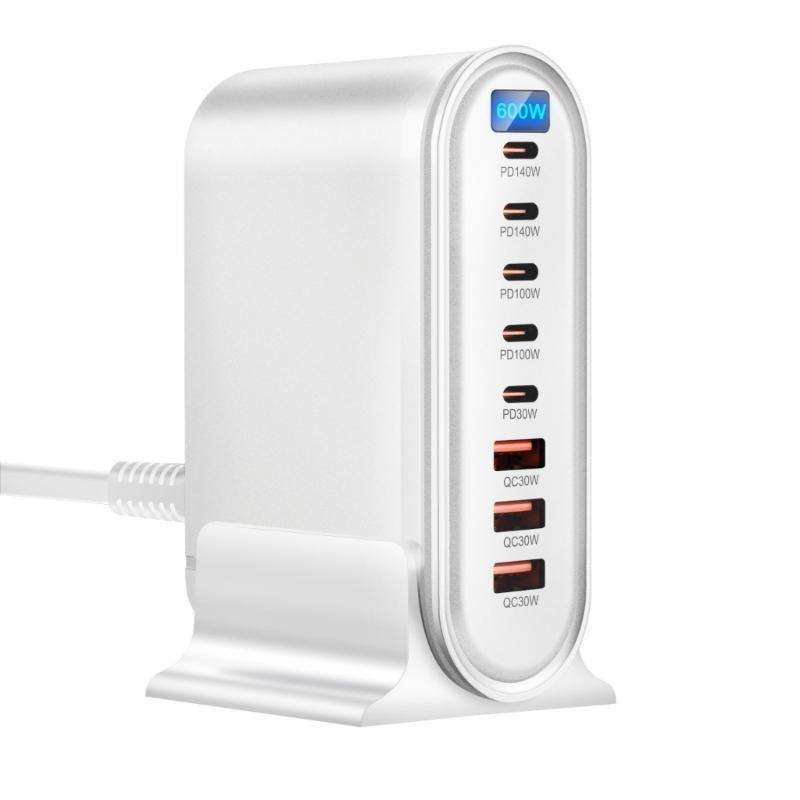 8Port Charger 600W Highly Speed Charging PD100W Port Compatible for Phone Devices for Homes Offices Devices Use