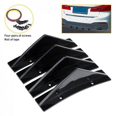 4PCS Fit Accord Honda Rear Civic Diffuser F Bumper Spoiler Lip Splitter Black