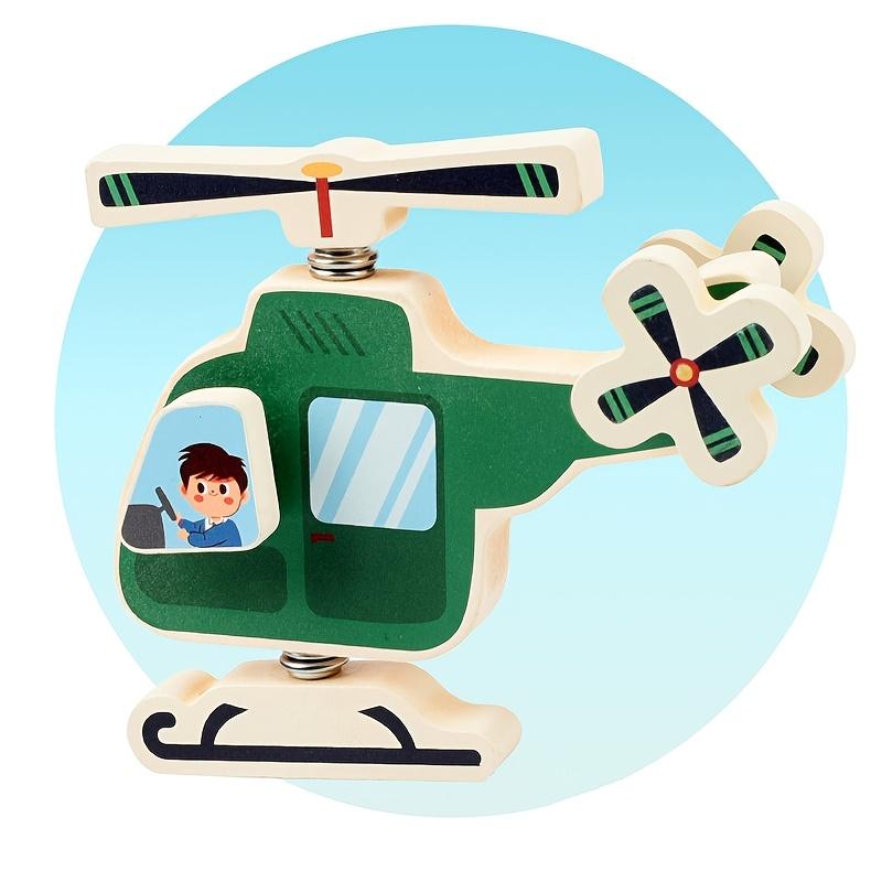 Traffic Vehicle Assembly Blocks, Wooden 3D Puzzle, 3 Dimensional Fire Truck, Ambulance, Police Car, Helicopter Puzzle,Buckle Style Assembly Toy